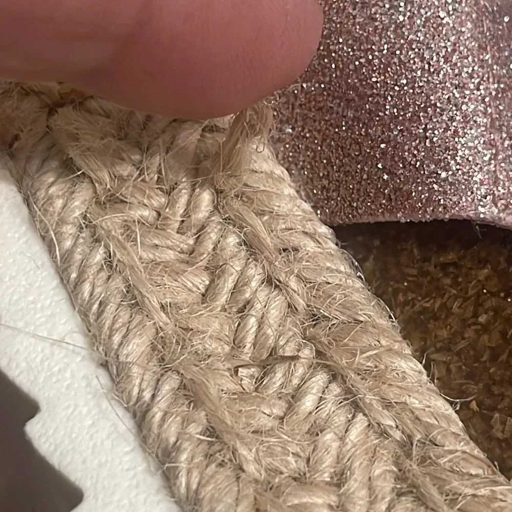Madden Girl Metallic Rose Gold Espadrilles Sandal Size 7.5 platform